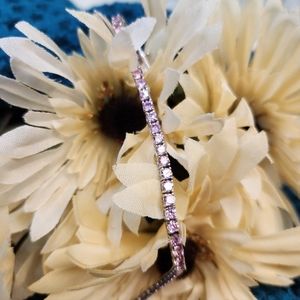 🆕 Women's Elanza 925 Sterling Silver & Pink Simulated Diamonds Tennis Bracelet